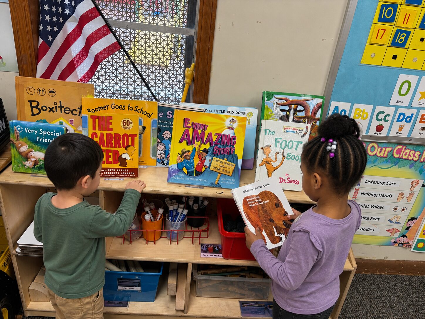 Children reading classic children's books at Marietta Academy summer program